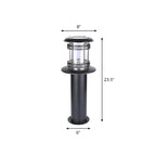 Éclairage paysager cylindrique en métal solaire pour patio
