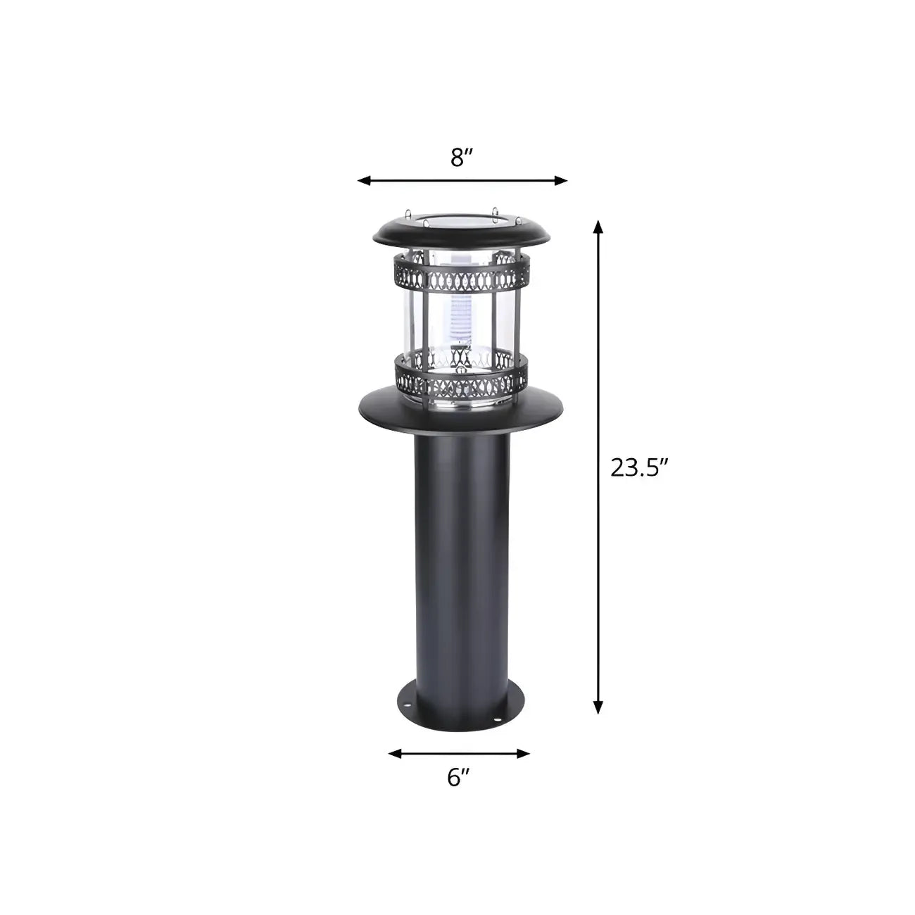 Éclairage paysager cylindrique en métal solaire pour patio