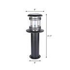 Éclairage paysager cylindrique en métal solaire pour patio