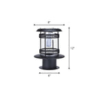 Éclairage paysager cylindrique en métal solaire pour patio