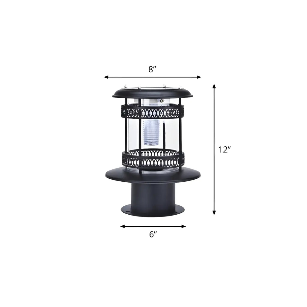Éclairage paysager cylindrique en métal solaire pour patio