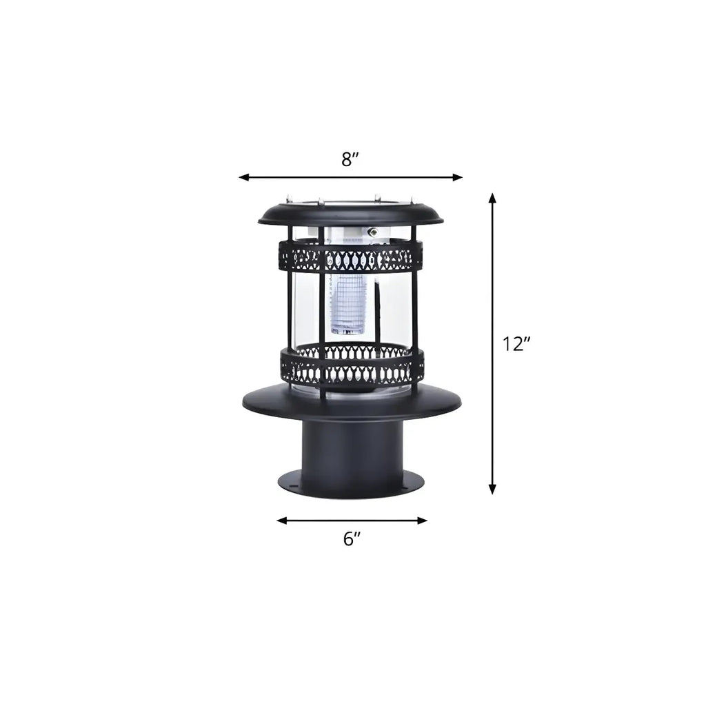 Éclairage paysager cylindrique en métal solaire pour patio