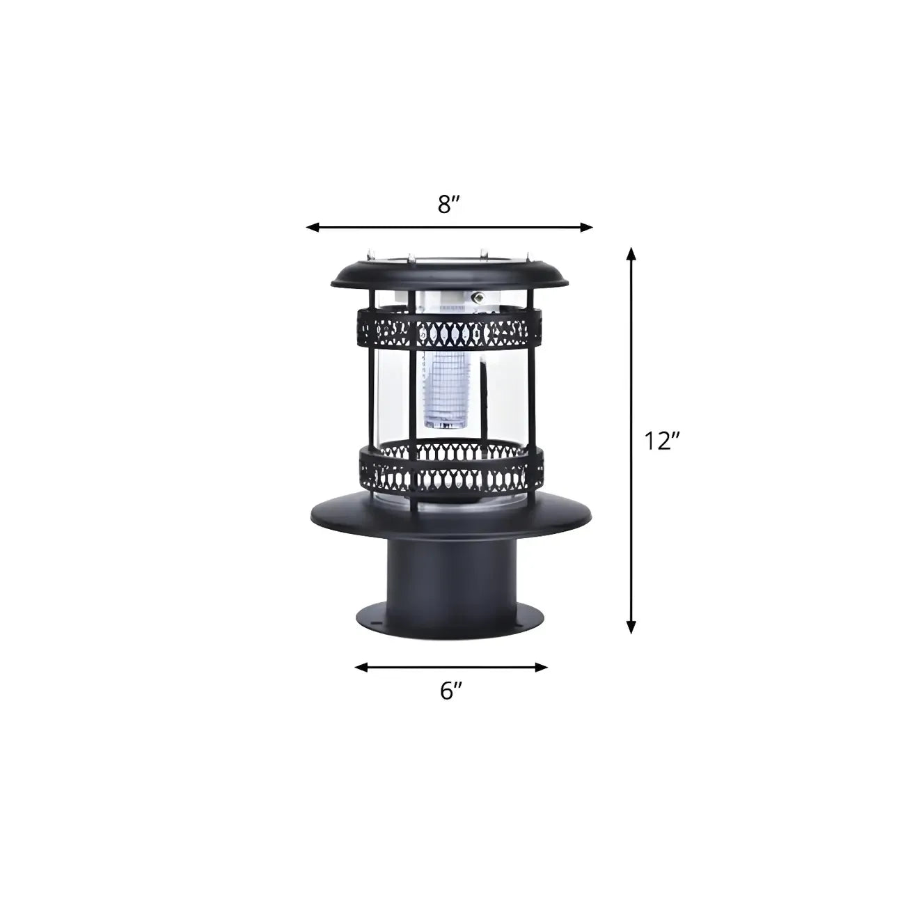 Éclairage paysager cylindrique en métal solaire pour patio