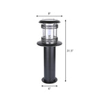 Éclairage paysager cylindrique en métal solaire pour patio