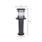 Éclairage paysager cylindrique en métal solaire pour patio