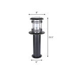 Éclairage paysager cylindrique en métal solaire pour patio