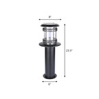 Éclairage paysager cylindrique en métal solaire pour patio