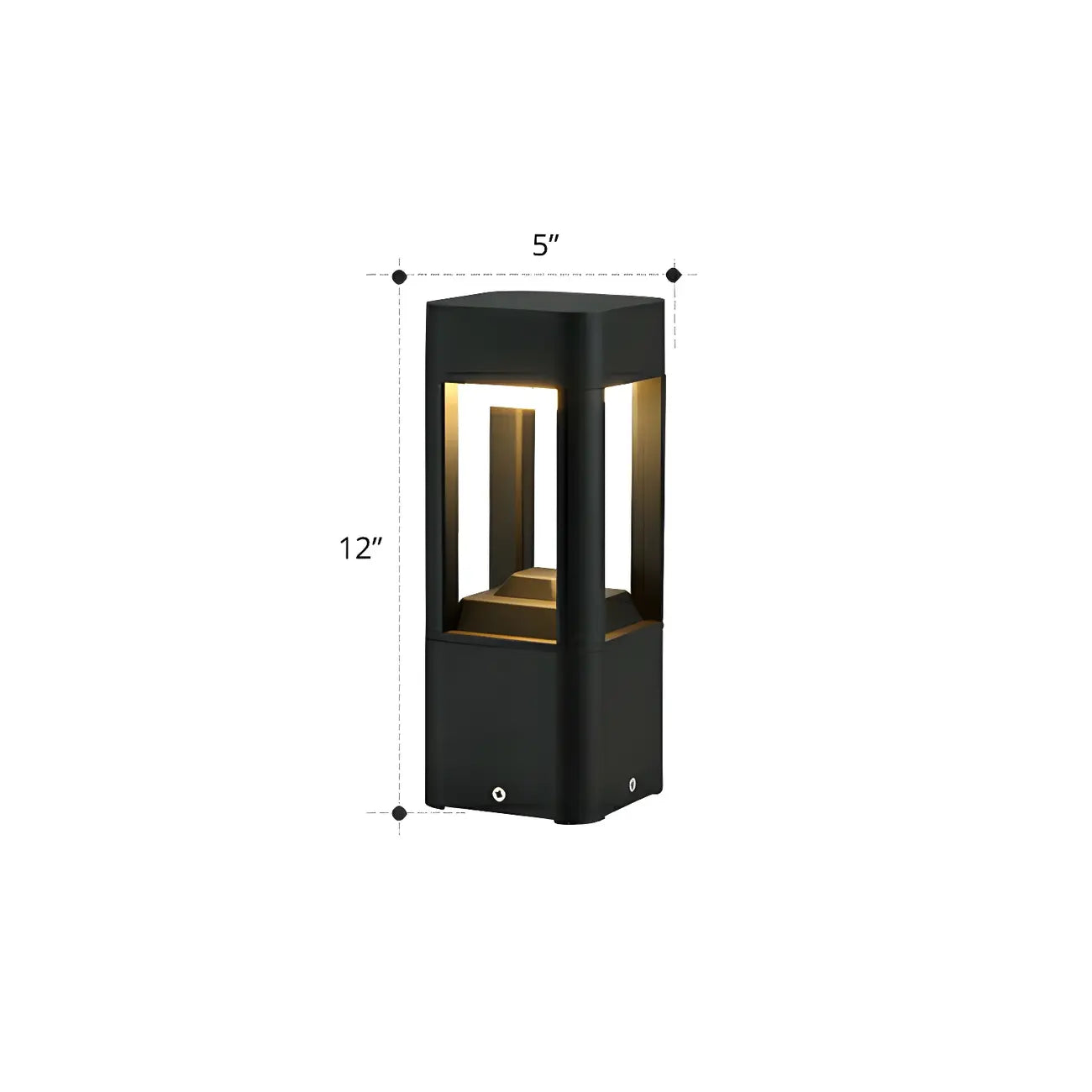 Éclairage paysager moderne cubique en métal à LED