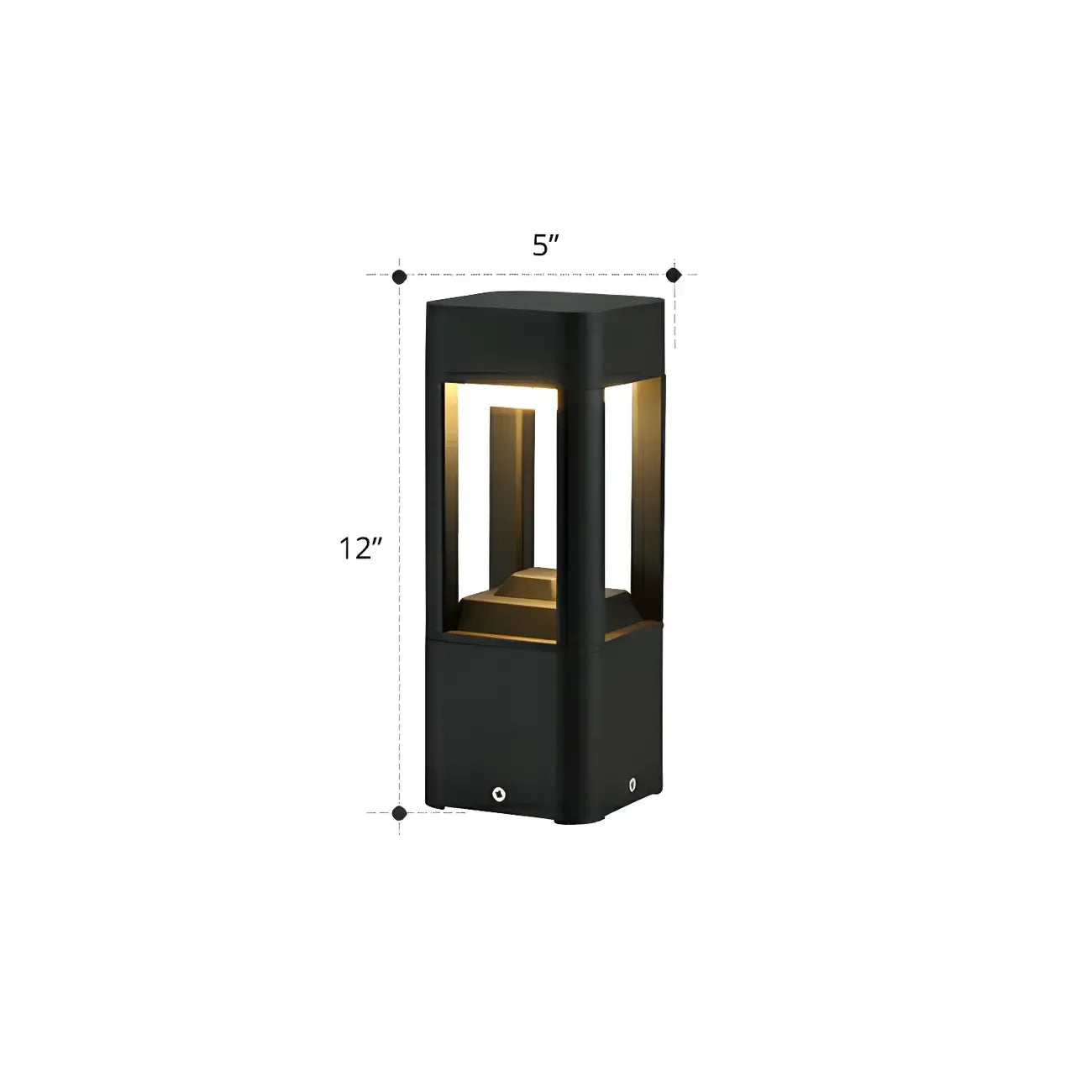 Éclairage paysager moderne cubique en métal à LED