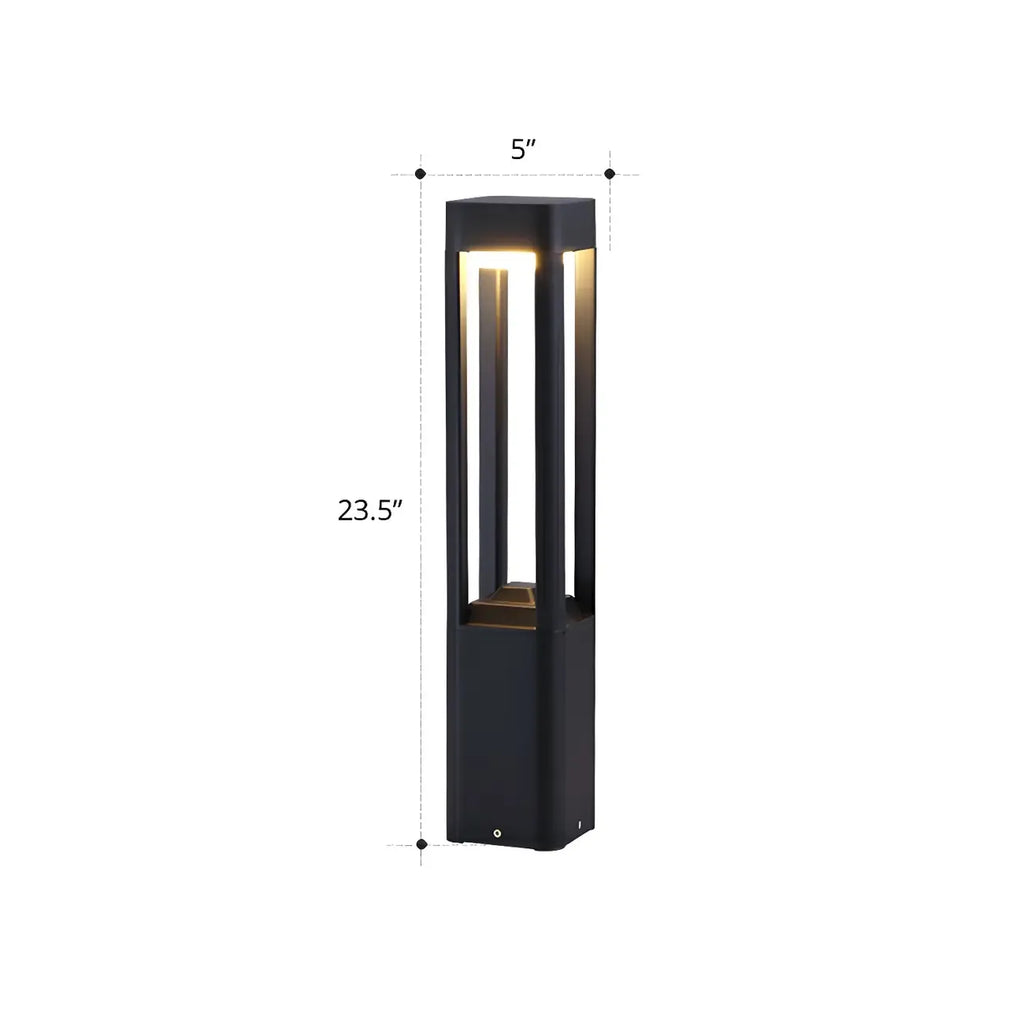 Éclairage paysager moderne cubique en métal à LED