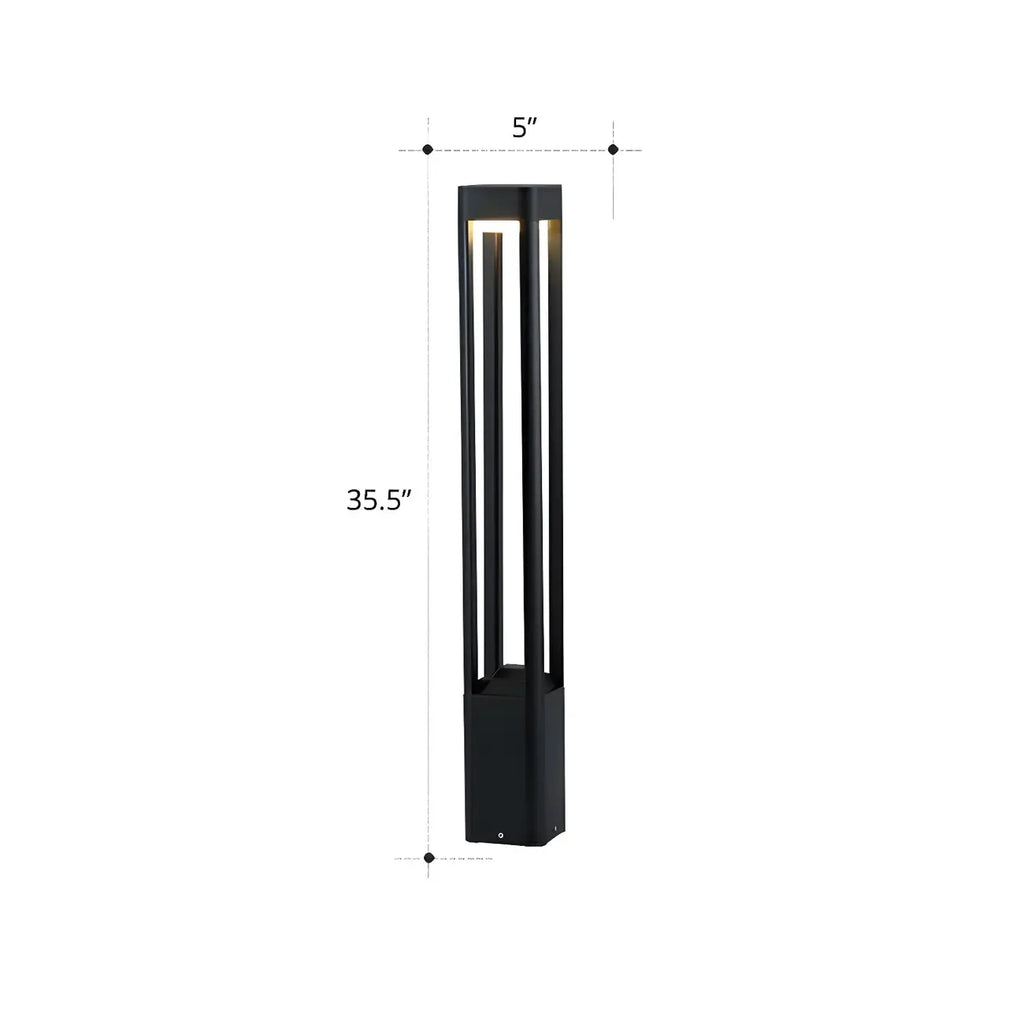 Éclairage paysager moderne cubique en métal à LED