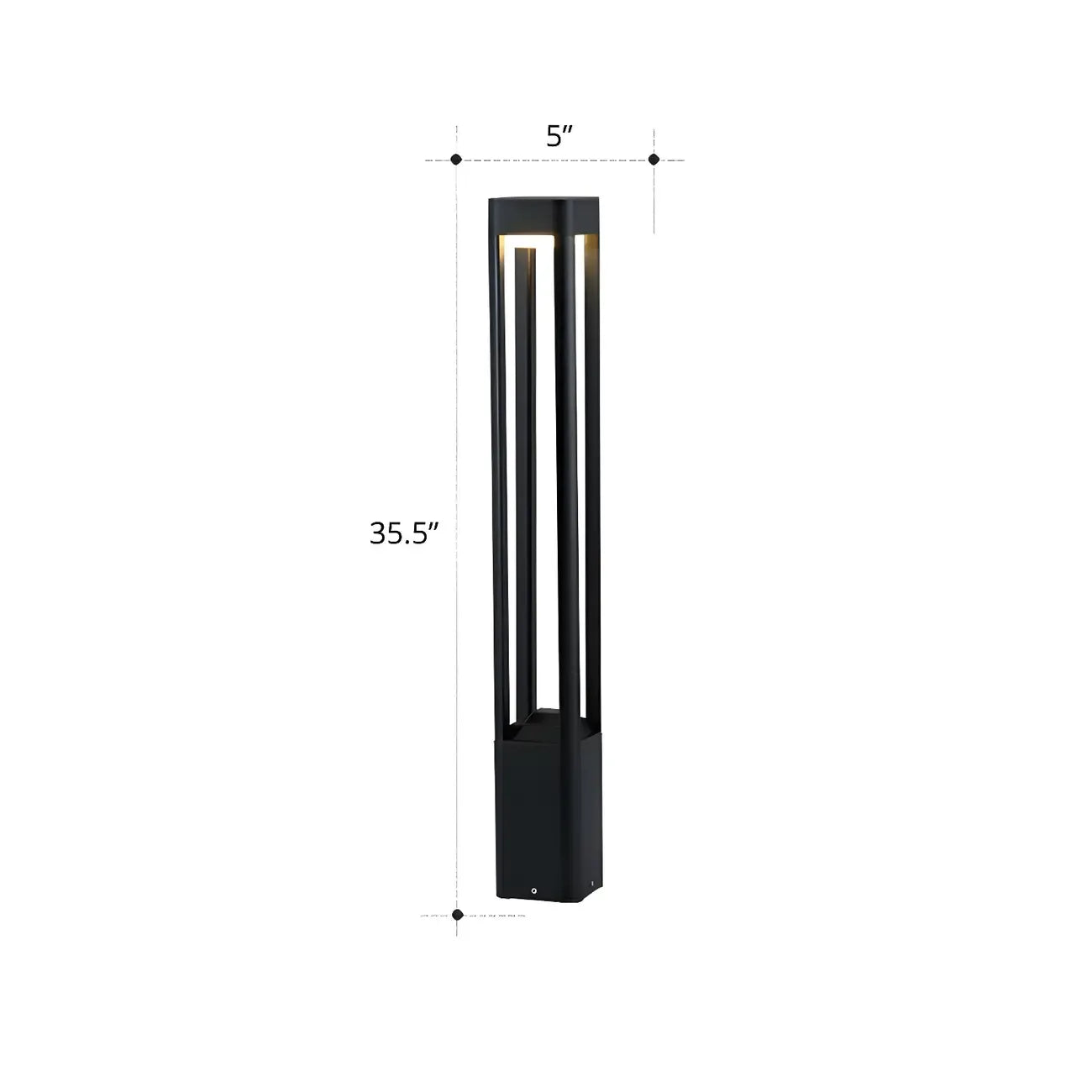 Éclairage paysager moderne cubique en métal à LED