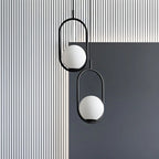 Suspension élégante Globe noire et dorée pour chambre à coucher