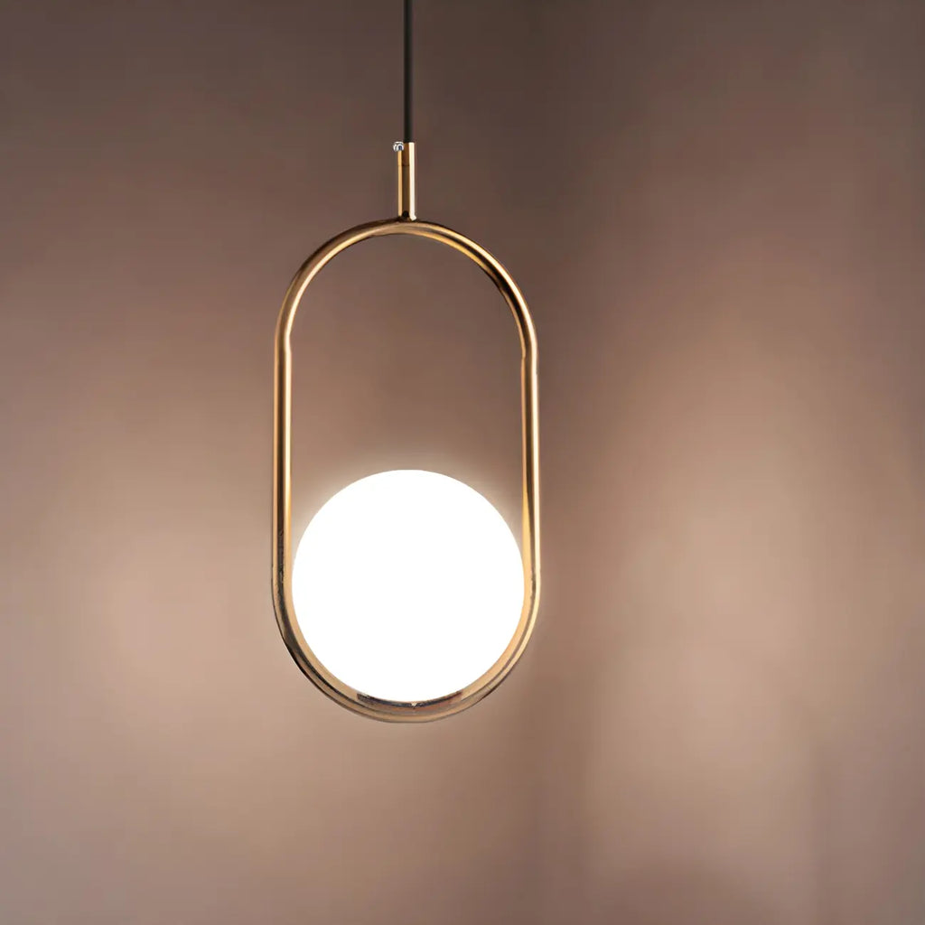 Suspension élégante Globe noire et dorée pour chambre à coucher