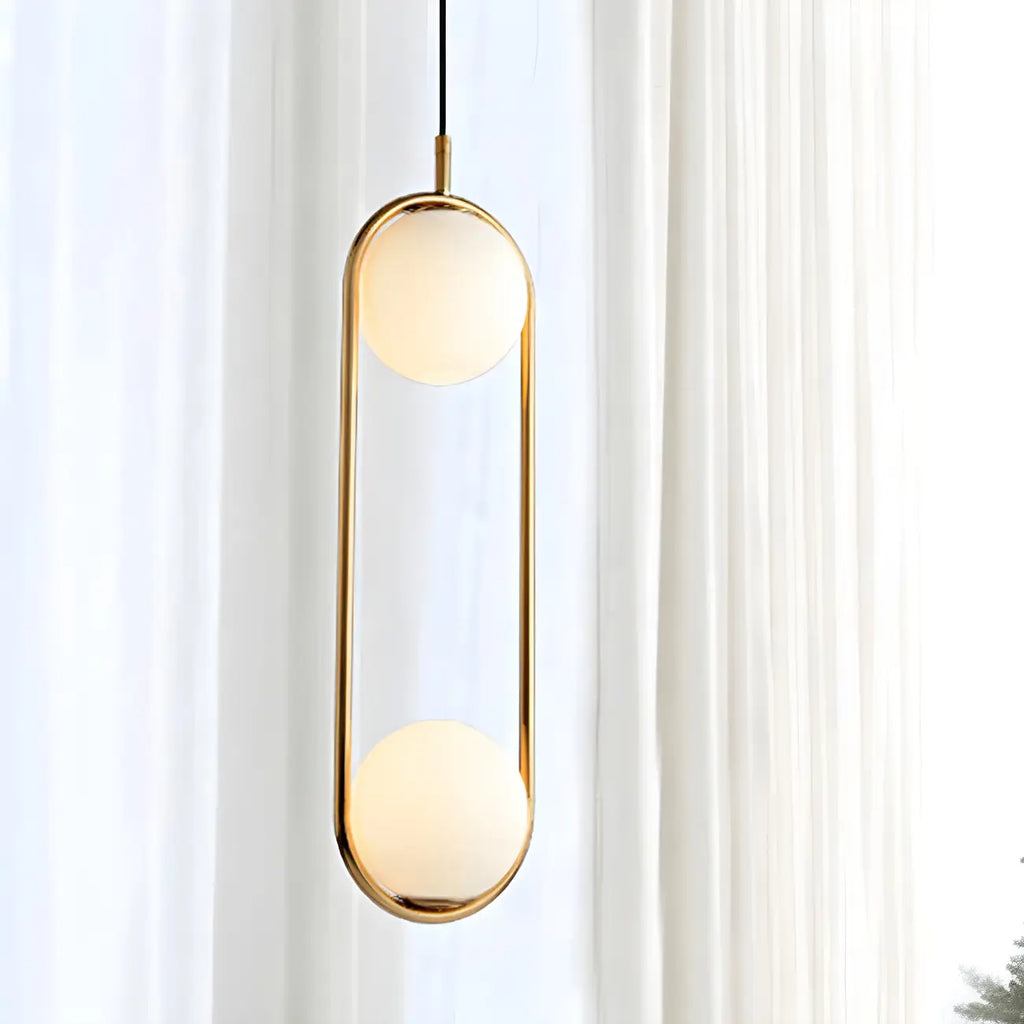 Suspension élégante Globe noire et dorée pour chambre à coucher