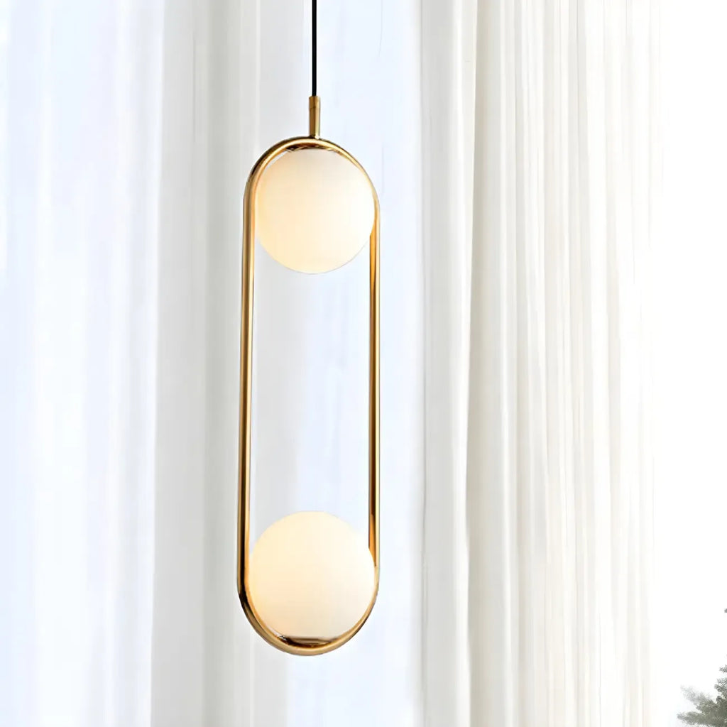 Suspension élégante Globe noire et dorée pour chambre à coucher