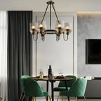 Lustre moderne industriel cylindrique en verre noir