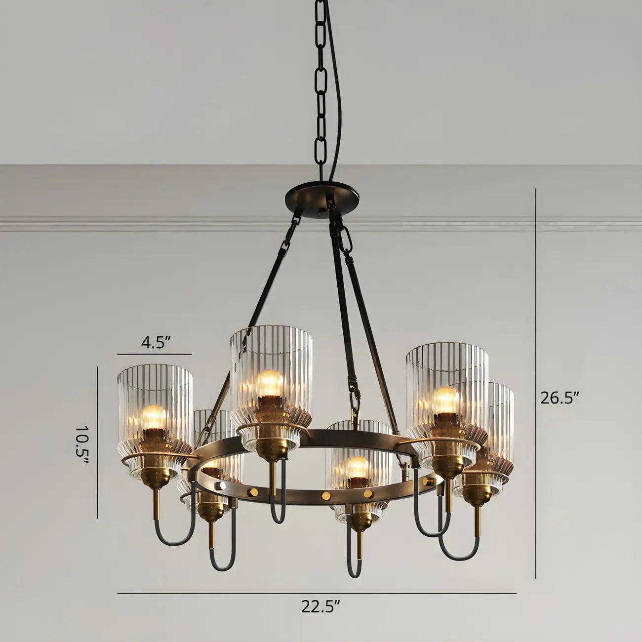 Lustre moderne industriel cylindrique en verre noir