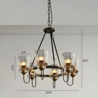 Lustre moderne industriel cylindrique en verre noir
