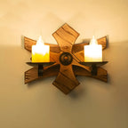 Applique murale LED style lanterne industrielle vintage avec accent en bois