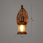 Applique murale LED style lanterne industrielle vintage avec accent en bois