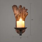 Applique murale LED style lanterne industrielle vintage avec accent en bois