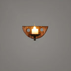 Applique murale LED style lanterne industrielle vintage avec accent en bois