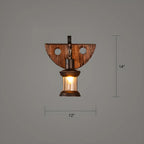 Applique murale LED style lanterne industrielle vintage avec accent en bois