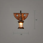 Applique murale LED style lanterne industrielle vintage avec accent en bois