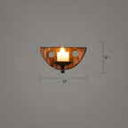 Applique murale LED style lanterne industrielle vintage avec accent en bois