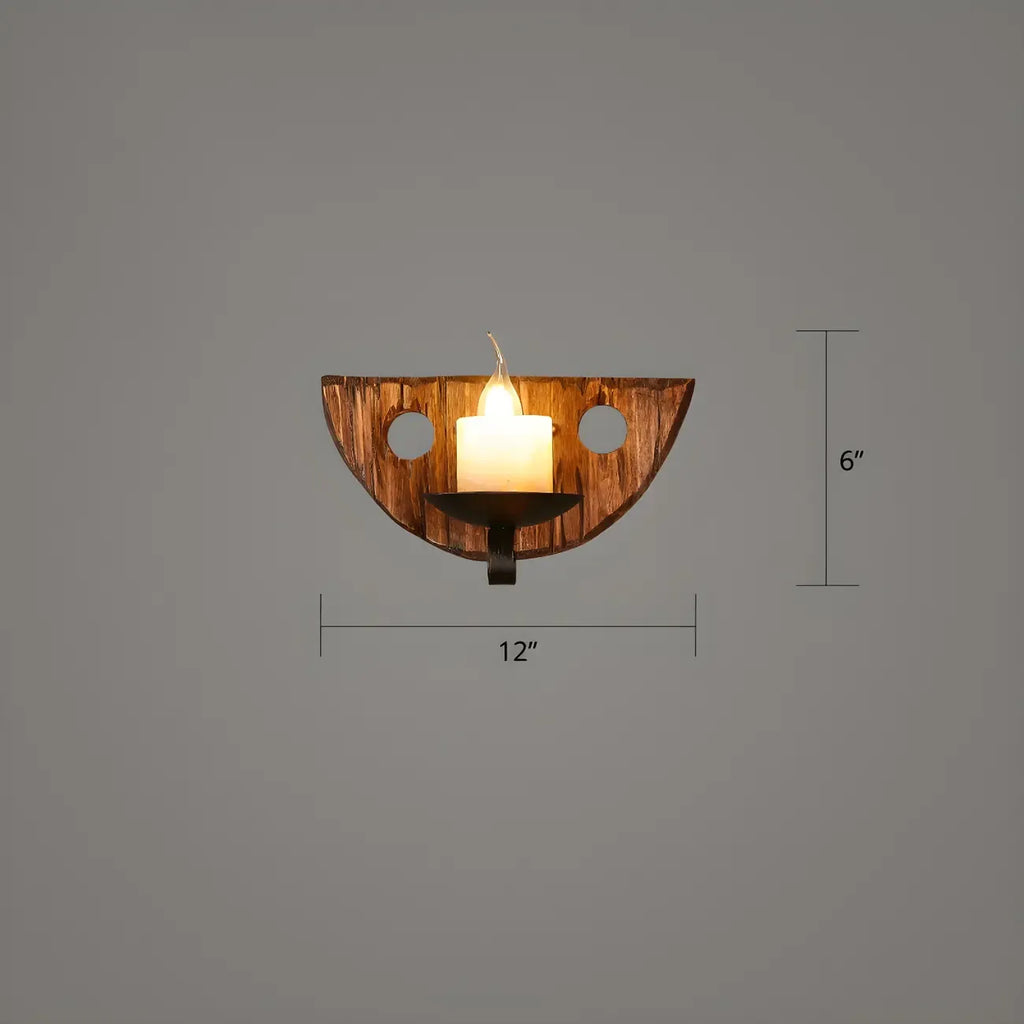 Applique murale LED style lanterne industrielle vintage avec accent en bois