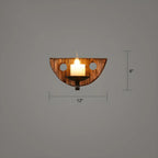 Applique murale LED style lanterne industrielle vintage avec accent en bois