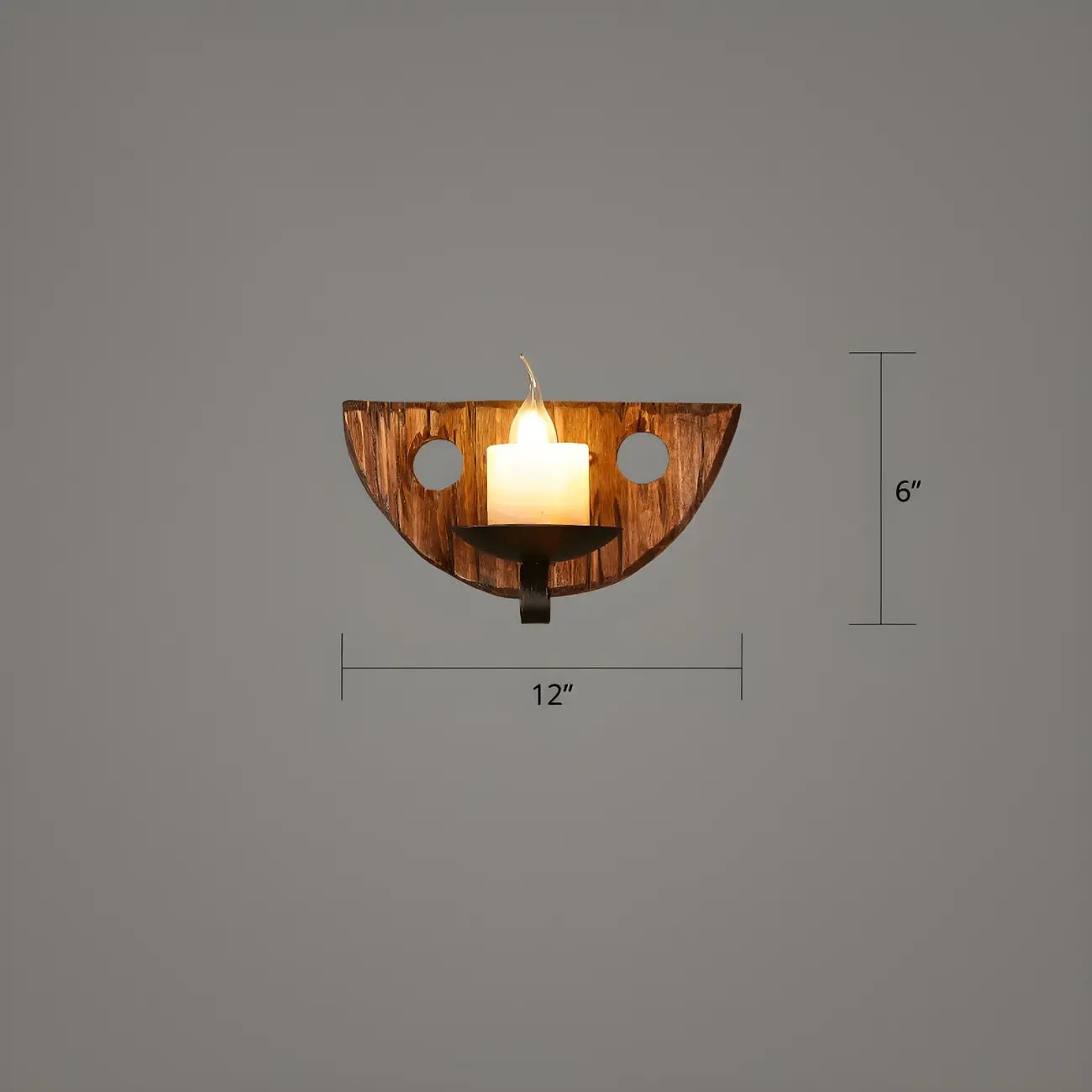 Applique murale LED style lanterne industrielle vintage avec accent en bois