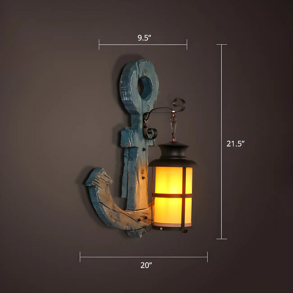 Applique murale industrielle en bois vieilli et verre noir