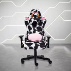 Fauteuil de jeu Ts85 Cow Print Luxx Series Cow - Techni Sport : Rembourrage en velours, mousse à mémoire de forme, réglable