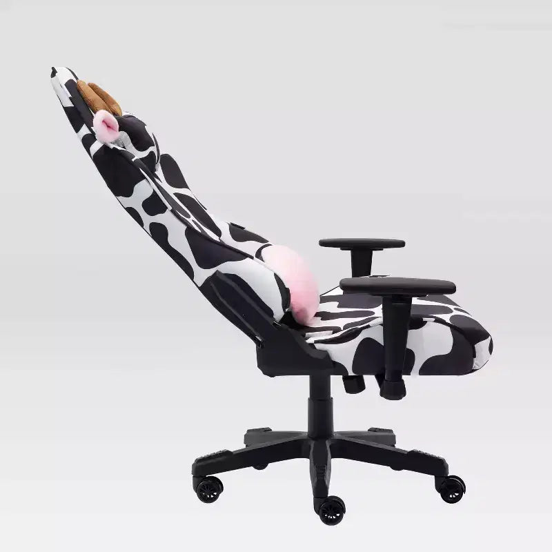 Fauteuil de jeu Ts85 Cow Print Luxx Series Cow - Techni Sport : Rembourrage en velours, mousse à mémoire de forme, réglable