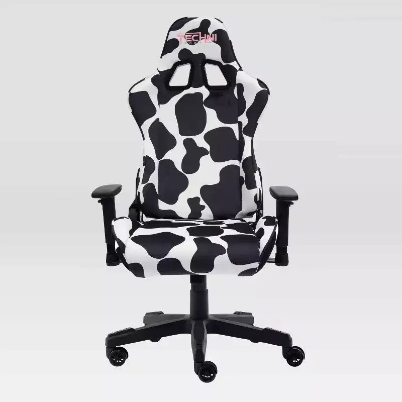 Fauteuil de jeu Ts85 Cow Print Luxx Series Cow - Techni Sport : Rembourrage en velours, mousse à mémoire de forme, réglable