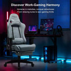 Chaise de jeu GTRACING avec repose-pieds, chaise de bureau ergonomique inclinable avec soutien lombaire, bleue