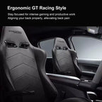 Sedia da gaming GTRACING con poggiapiedi, sedia da ufficio ergonomica reclinabile con supporto lombare, grigia