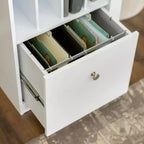 Bureau d'ordinateur de luxe avec rangement Home Office blanc - Saracina Home : Style transitionnel, plateau pour clavier, bois composite