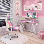 Bureau de Jeu Informatique Carbone TS 200 Rose - Techni Sport : MDF Stratifié, Cadre en Acier, pour Adultes