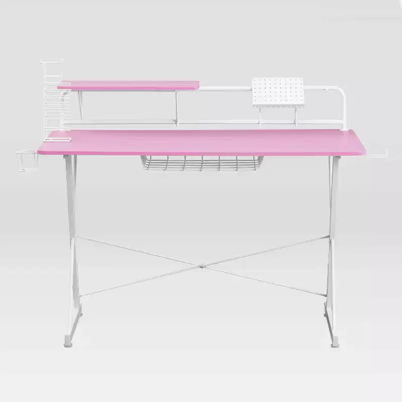 Bureau de Jeu Informatique Carbone TS 200 Rose - Techni Sport : MDF Stratifié, Cadre en Acier, pour Adultes