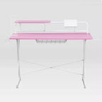 Bureau de Jeu Informatique Carbone TS 200 Rose - Techni Sport : MDF Stratifié, Cadre en Acier, pour Adultes