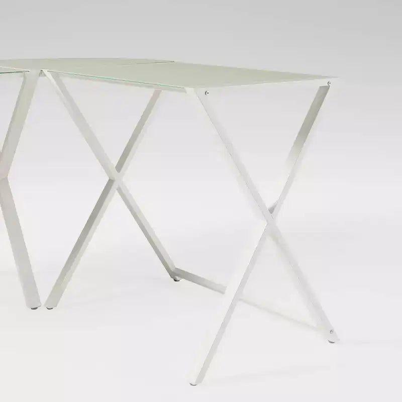Bureau d'angle moderne en verre blanc pour gamer - Saracina Home