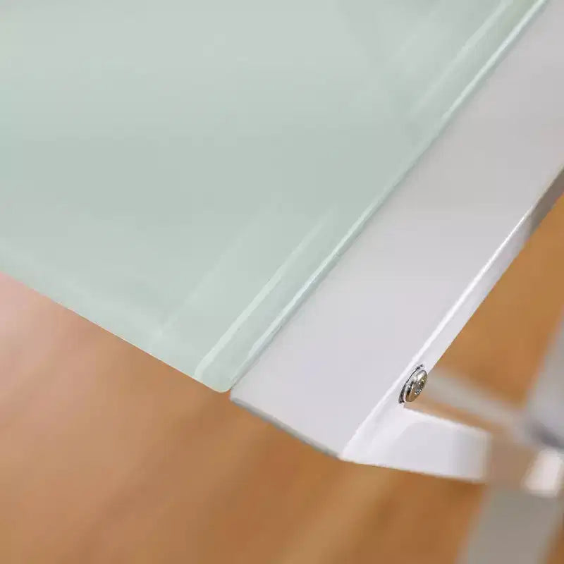Bureau d'angle moderne en verre blanc pour gamer - Saracina Home