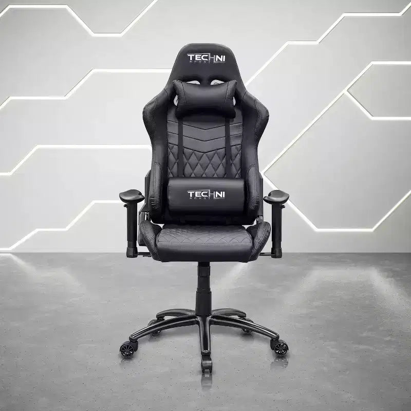 Ts-5100 Chaise de jeu vidéo ergonomique à dossier haut style course - Techni Sport : Pivotante, réglable
