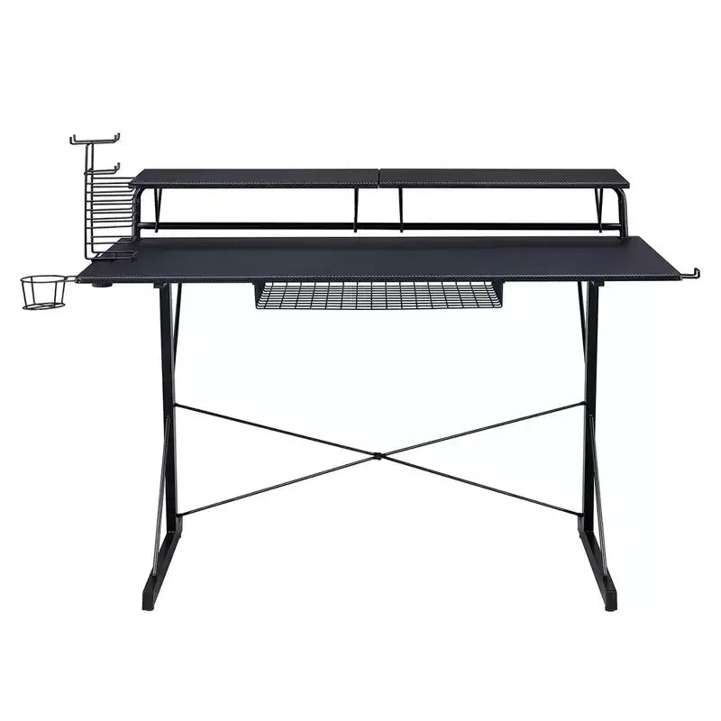 Multi Functional Carbon Gaming Desk Black - Techni Sport