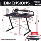 Bureau Gaming Multi-Fonction Carbone Noir - Techni Sport