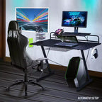 Bureau Gaming Multi-Fonction Carbone Noir - Techni Sport