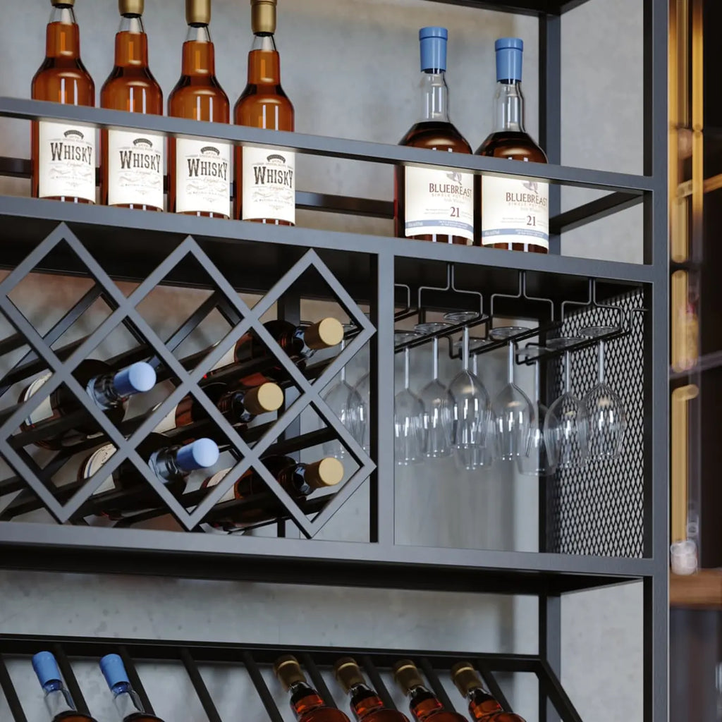 Casier à vin industriel polyvalent en métal avec armoire